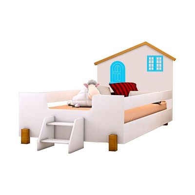 Cama Belíssima Juvenil Azul Com Escada E Colchão – Produto Completo Em Mdf De Qualidade