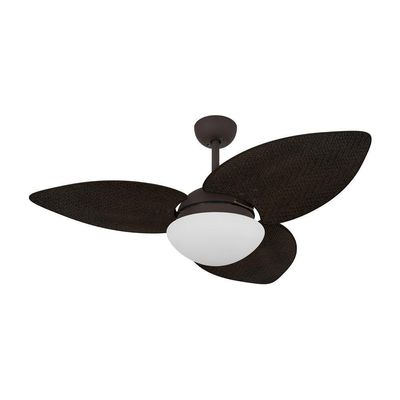 Ventilador De Teto Dormamu Marrom Texturizado 3 Pás Palmae 220V