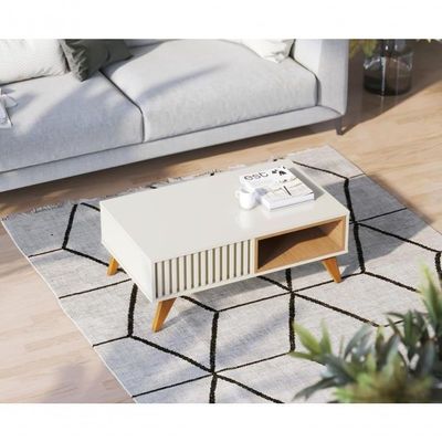 Mesa De Centro Lujan Off White / Freijó