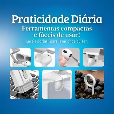 Kit De Escovas De Limpeza Multiuso Manutenção De Eletrônicos E A Limpeza De Superfícies Diversas