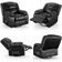 Poltrona Do Papai Reclinável Pietra Glider Giratória Fh9 Pu Preto Brilho - Mpozenato
