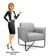 Poltrona Decorativa Base Industrial X Preta Maressa S10 Suede Cinza - Ibiza