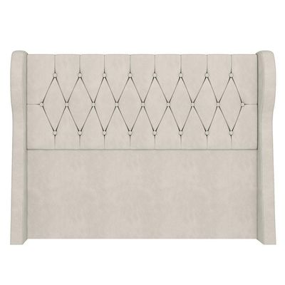 Cabeceira Casal Queen Cama 160cm Malva I02 Veludo Bege - Mpozenato