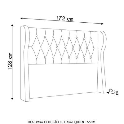Cabeceira Casal Queen Cama 160cm Malva I02 Veludo Bege - Mpozenato
