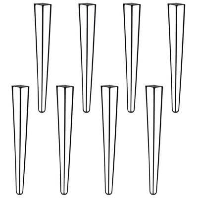 Kit 8 Pés de Metal 60 CM Hairpin Legs Mesa de Canto Aparador Preto G41