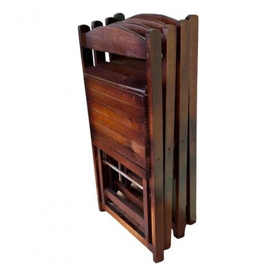 Conjunto Mesa Dobrável 4 Cadeiras Cor Imbuia Bares Restantes
