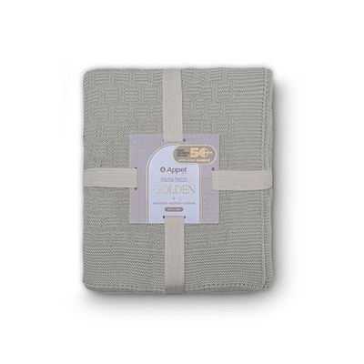Manta Decorativa Para Sofá Tricot Golden 1,60m X 2,20m 100% Algodão Prata