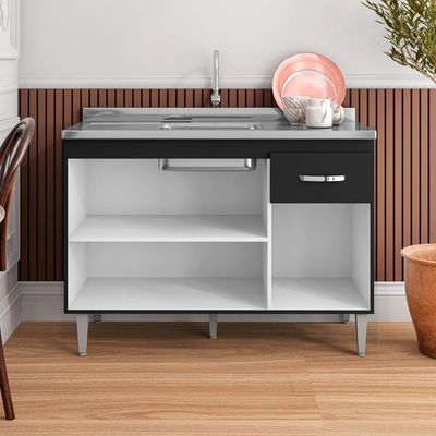 Balcão De Cozinha 3 Portas Cheltenham Preto Fosco