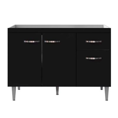 Balcão De Cozinha 3 Portas Cheltenham Preto Fosco