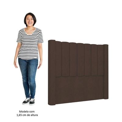 Cabeceira Casal Cama 140cm Claire I02 Veludo Marrom - Mpozenato