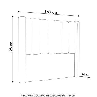 Cabeceira Casal Cama 140cm Claire I02 Veludo Marrom - Mpozenato