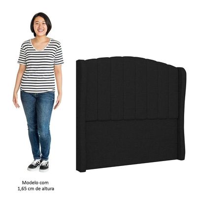 Cabeceira Casal Cama 140cm Glenda I02 Linho Preto - Mpozenato