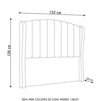 Cabeceira Casal Cama 140cm Glenda I02 Linho Preto - Mpozenato