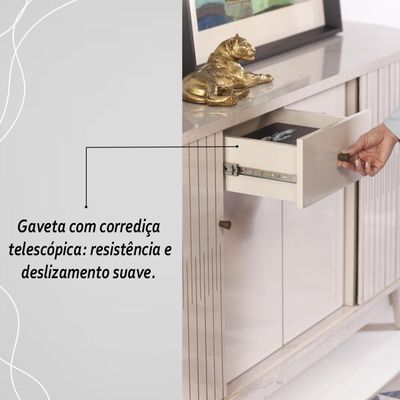 Buffet 4 Portas 2 Gavetas Mônaco - Cumaru/opala