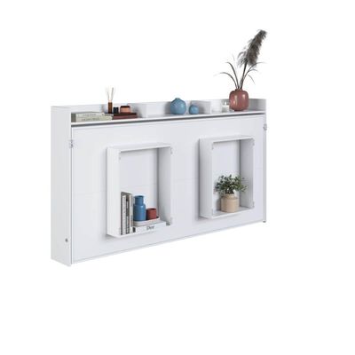 Cama de Solteiro Articulável Horizontal Branca Hanover MDP Dobrável Decoração Art In Móveis