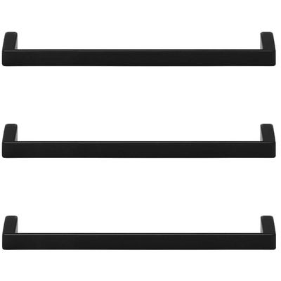 Kit 3 Puxadores Torralba Alça para Móveis 20cm Preto Fosco Oeiras Armários Gavetas