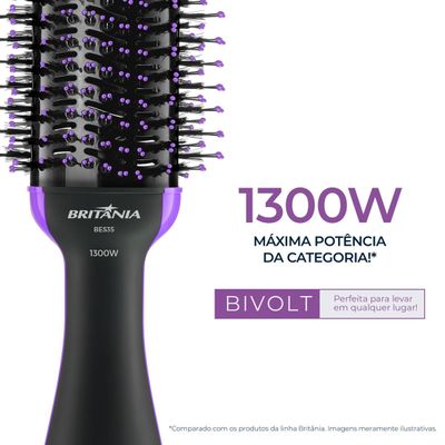 Escova Secadora Britânia 4 em 1 1300W Bivolt BES35 Bivolt