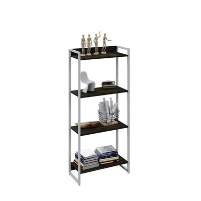 Estante Dynamica 60x30x146cm C/04 Prateleiras Carvalho Dark / Est.branca Carvalho Dark / Est.branca