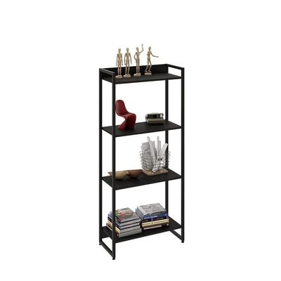 Estante Dynamica 60x30x146cm C/04 Prateleiras Preto ônix / Est.preta Preto ônix / Est.preta