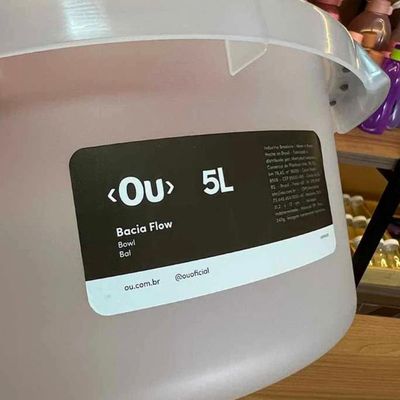Kit 2 Bacias Flow 5L Bege com Pega Ergonômica Ou Resistentes