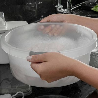 Kit 2 Bacias Flow 5L Bege com Pega Ergonômica Ou Resistentes