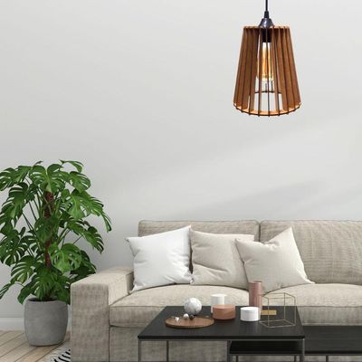 Luminária Teto Tipo Pendente Cairo Mdf - Completa Cor: Mdf Cru