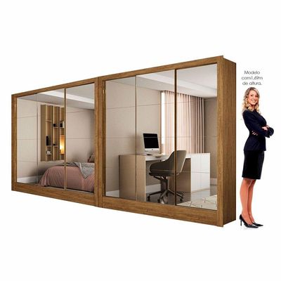 Closet Casal Duplo Dubai 6 Portas Premium 6 Gavetas Cinamomo