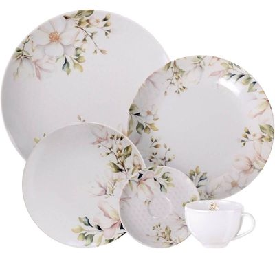 Aparelho de Jantar 20 Peças Tramontina Magnólia Porcelana