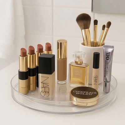 Kit 2 Organizadores Giratórios Multiuso 29cm e 31cm Dry Coza Temperos Maquiagens Cosméticos