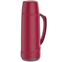 17521505487762 Garrafa Térmica 1L ampola de vidro Vermelha Cristal Soprano