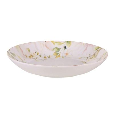 Jogo 6 Pratos Fundos 22cm Porcelana Tramontina Magnólia Sopas Caldos Mesa Posta