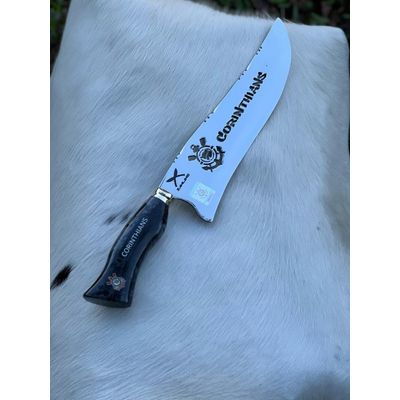 Faca Artesanal Oficial Corinthians 10' Inox Cabo Resina Corte Churrasco Zanline