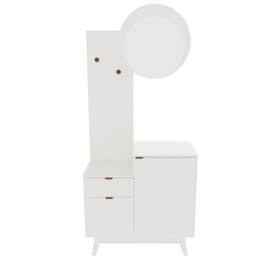 Conjunto Para Banheiro 80cm Com Espelho 2 Porta E 1 Gaveta Bn3680 Branco Tecnomobili