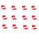 Kit 12 Cadeira Iso Infantil Creche, Escola Base Branco Vermelho