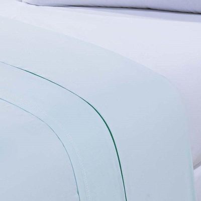 Jogo De Cama Lençol 100% Algodão Percal 150 Fios Casal Gran Moratta 4 Peças Branco E Verde