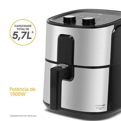 Air Fryer Kitchen Art 4,3L Cesto Quadrado 1500W KFR01 220V
