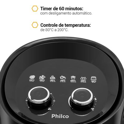 Air Fryer Philco 4,4L Cesto Quadrado 1500W PFR15PG 220V