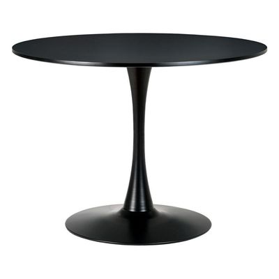 Mesa Saarinen Tulipa Redonda 100cm Tampo Madeira Preta 5 Lugares