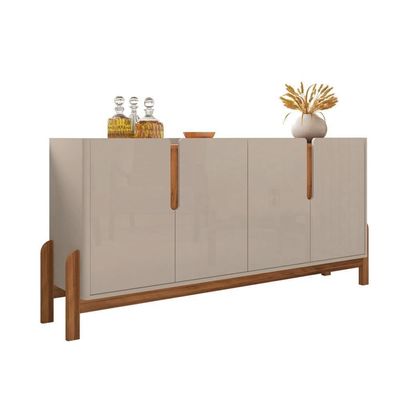 Buffet Agnes Off White-cedro 4 Portas Com Detalhe Curvo