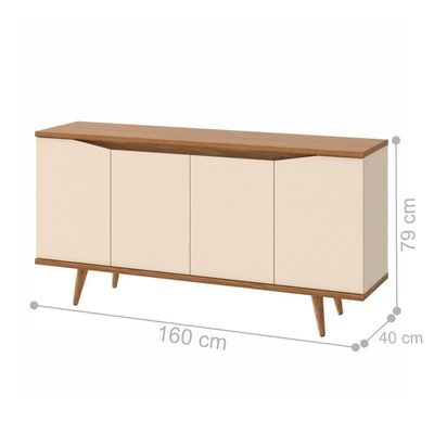 Buffet 4 Portas London Off White Noce