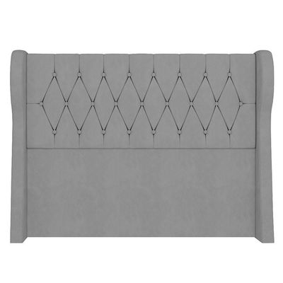 Cabeceira Casal King Cama 195cm Malva I02 Veludo Cinza - Mpozenato