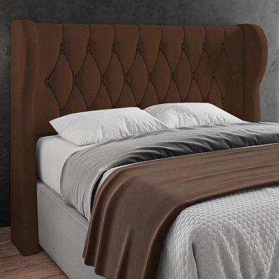 Cabeceira Casal King Cama 195cm Malva I02 Bouclê Marrom - Mpozenato
