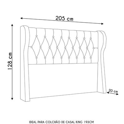 Cabeceira Casal King Cama 195cm Malva I02 Bouclê Marrom - Mpozenato