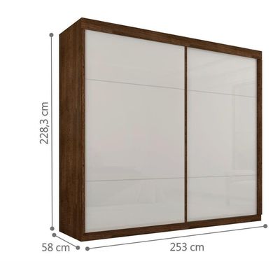 Guarda Roupa Londres Duas Portas Deslizantes Malbec Off White