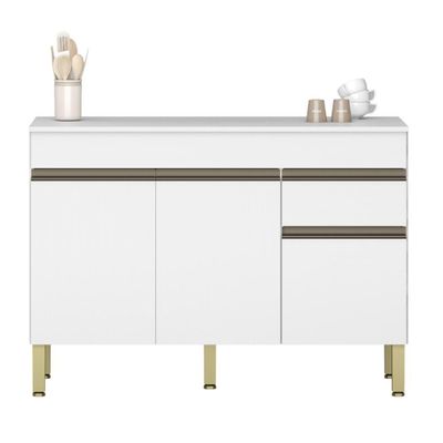 Balcão De Cozinha Com Tampo E 3 Portas Salisburia Supremo