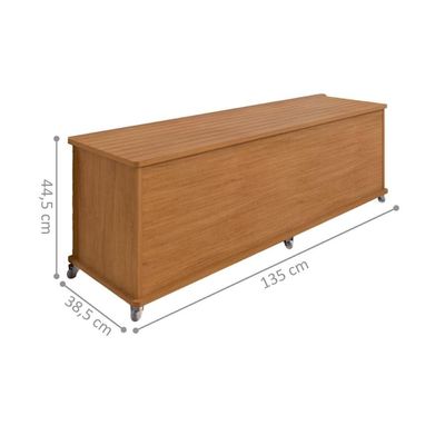 Baú Para Quarto Com Rodizios Samir Cedro