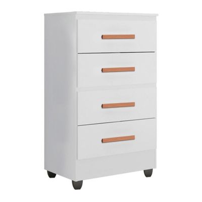 Cômoda 4 Gavetas Lille Branco Brilho