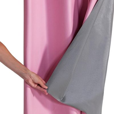 Cortina Blackout Pvc Com Tecido Voil Xadrez 2,80 M X 1,60 M - colorido na tonalidade Rosa