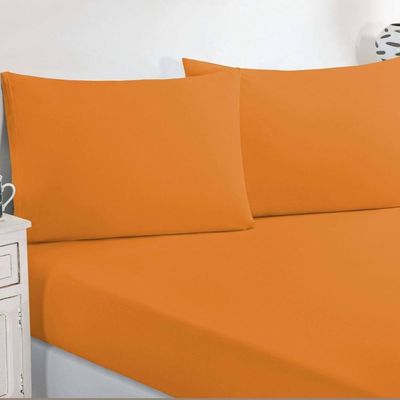 Jogo De Cama Malha Lençol 100% Algodão Gran Moratta 3 Peças Casal - Fabricado na cor Laranja