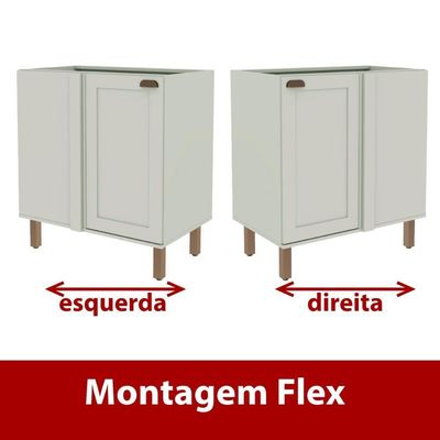 Balcão De Cozinha Genialflex Iluminata Hortelã